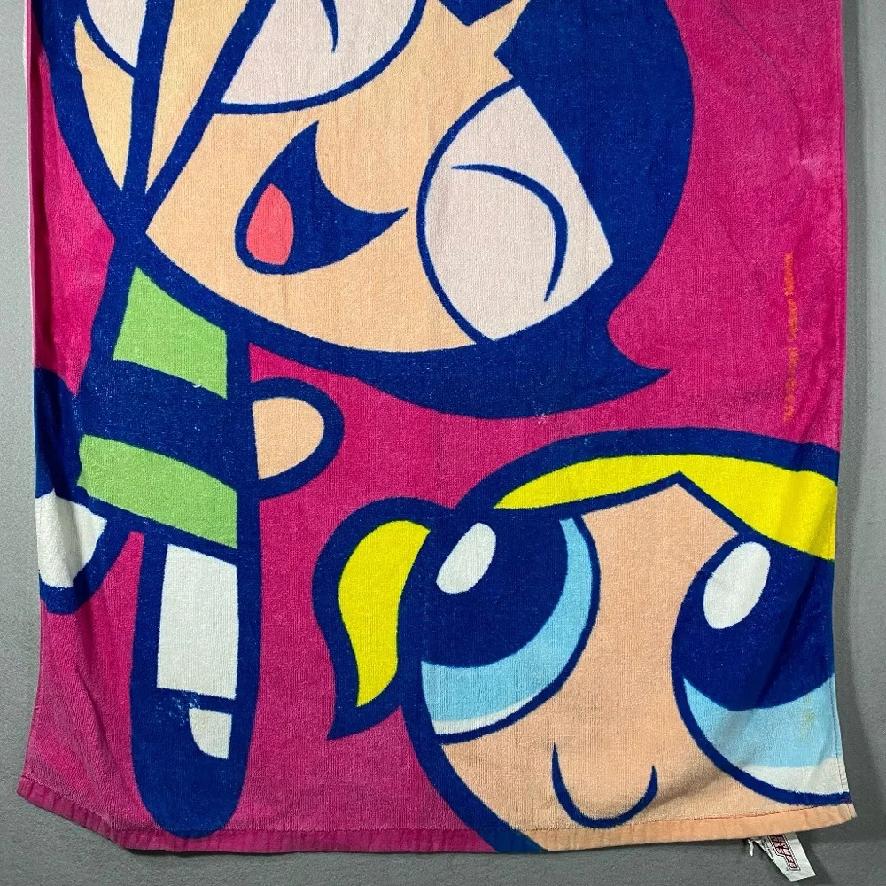 Vintage Powerpuff Girls Pink Beach Towel Cartoon Network